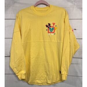 Disney World Long Sleeve Yellow Shirt Size‎ XS Puff Paint Look Spirit Jersey